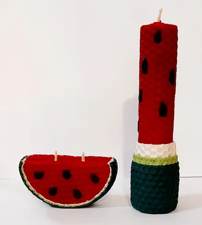 شمع بیزوکس مدل ورق موم عسل کد 1418 مجموعه 7عددی