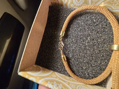 دستبند طلا 18 عیار زنانه مدل قلب و بی نهايت