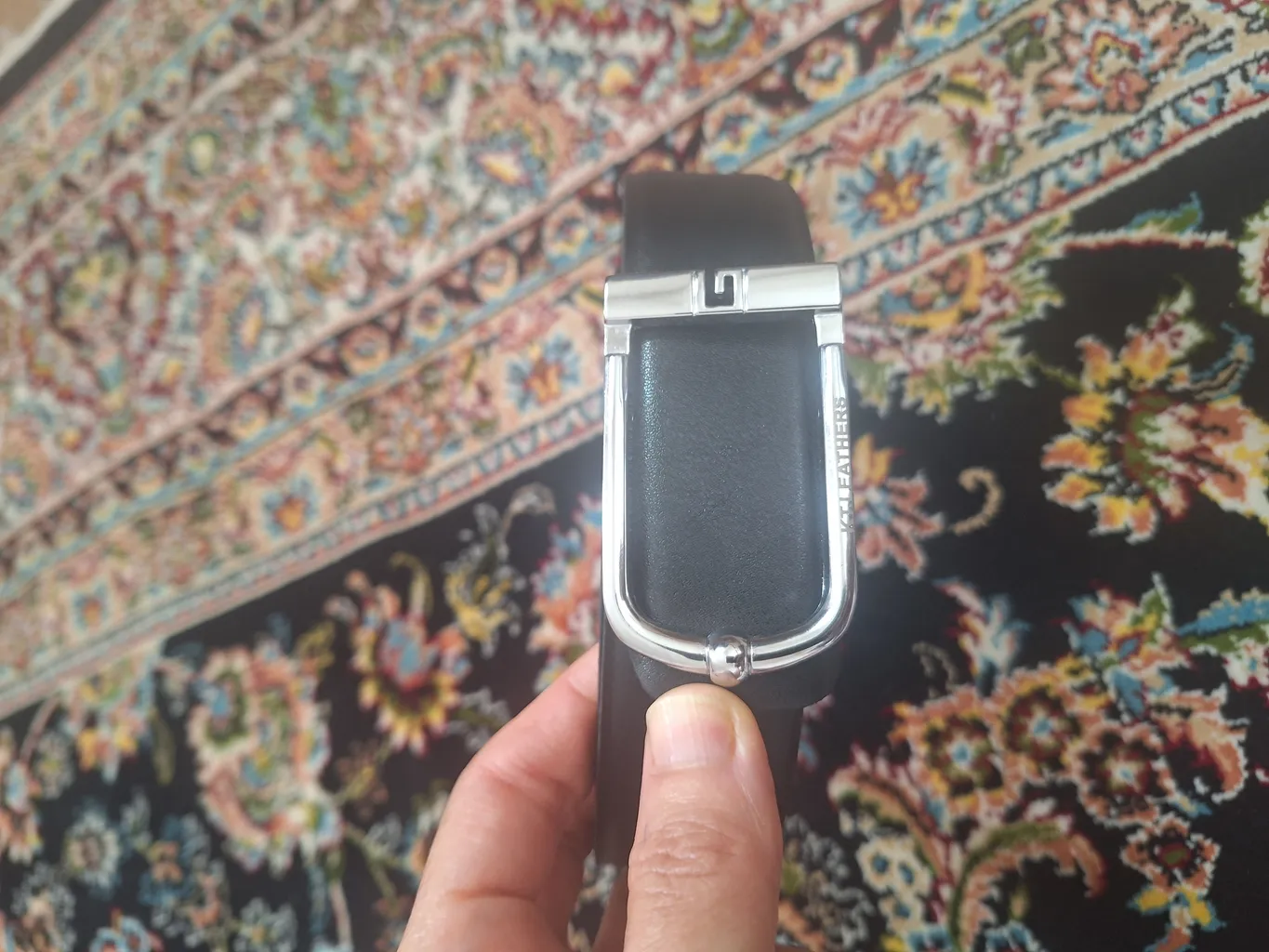 کمربند مردانه کیتی مدل چرم صنعتی پلاکی کد ECO780IN302