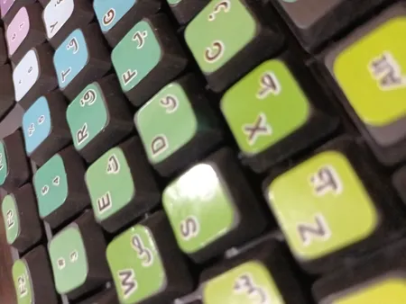 برچسب کیبورد طرح پالت کد 1 با حروف فارسی