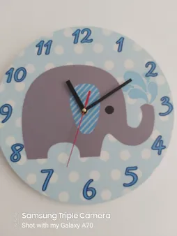 ساعت دیواری کودک مدل فیل کد W30027