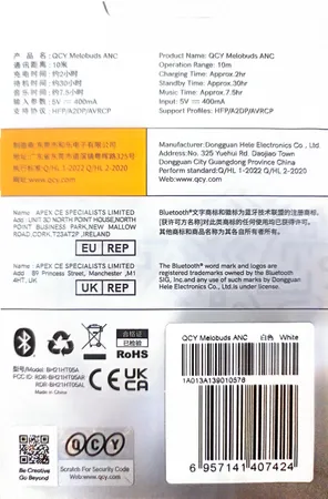 هدفون بلوتوثی کیو سی وای مدل Melobuds ANC HT05