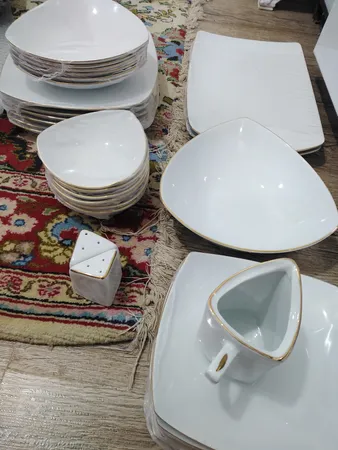 سرویس غذاخوری 30 پارچه چینی پردیس کاشان مدل پاریس کد 02