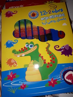 پاستل روغنی 2+12 رنگ آریا کد 2027 Mr. Croc