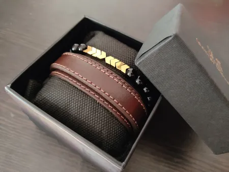 دستبند چرم وارک مدل رهام کد rb176