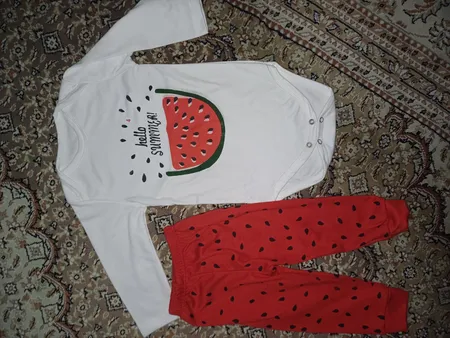 ست 3 تکه لباس نوزادی مدل هندوانه یلدا کد M125