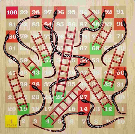 بازی منچ و مارپله تخته چوبی مدل Animals