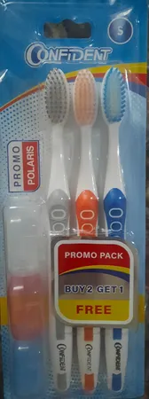 مسواک کانفیدنت مدل Promo Pearl با برس نرم بسته 3 عددی