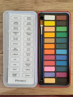 آبرنگ پییرسز 24 رنگ مدل جعبه فلزی