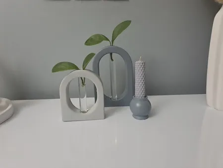 ست ۴ تکه دکوری گلدان و جاشمعی بتنی مدل آلا