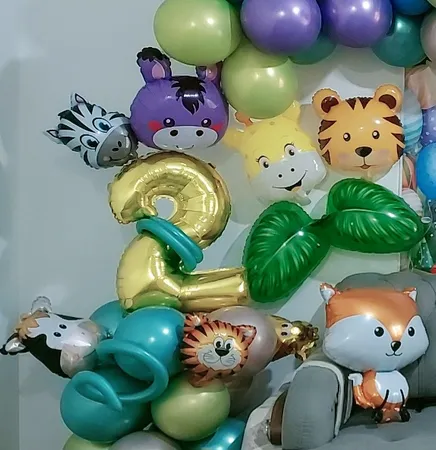 بادکنک فویلی لاکی بالونز طرح حیوانات جنگل مینی کد 1117 مجموعه 6 عددی