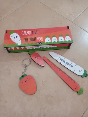 بسته لوازم تحریر طرح هویج مجموعه 5 عددی