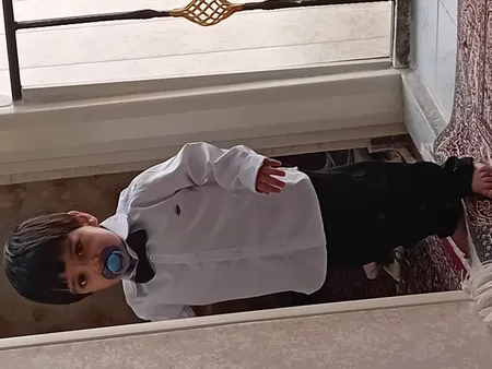 پیراهن پسرانه مدل 35340 رنگ سفید