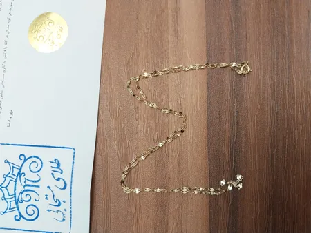 زنجیر طلا 18 عیار زنانه طلای مستجابی مدل کاملیا کد SH40