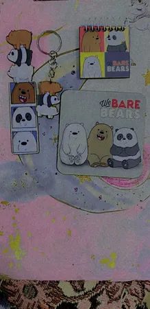 ست لوازم تحریر مدل خرس های سه کله پوک مجموعه 4 عددی