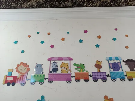 استیکر چوبي باروچین طرح ترن حیوانات