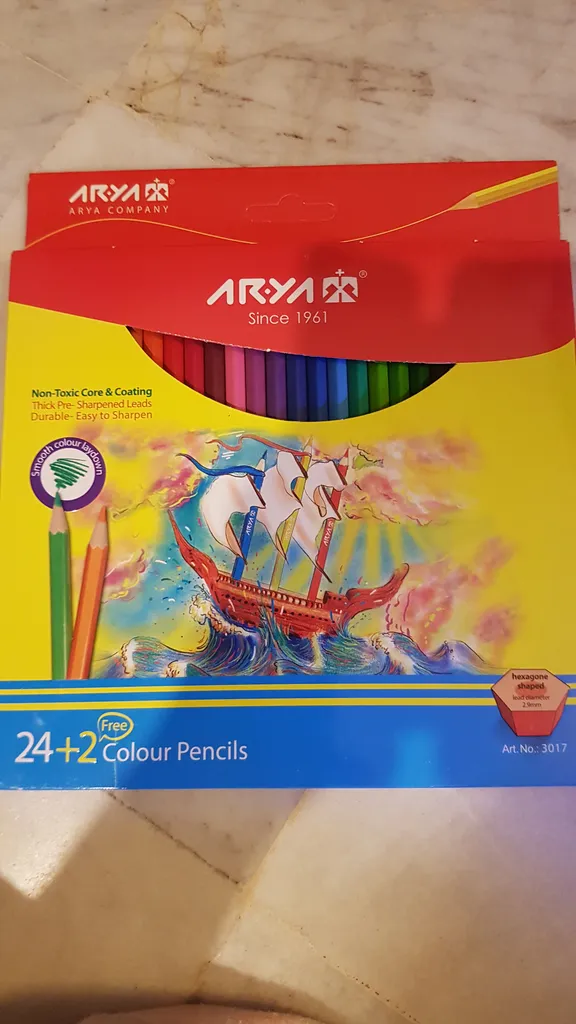 مداد رنگی 2+24 رنگ آریا مدل 3017