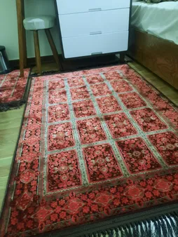 فرش ماشینی عرش طرح بیژن زمینه قرمز