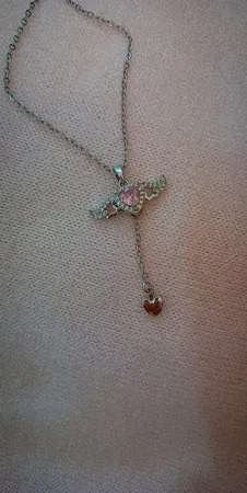 گردنبند زنانه مدل قلب بالدار بال متحرک