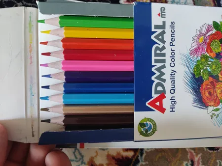 مداد رنگی 12 رنگ آدمیرال کد 761c بسته 6 عددی