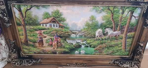 تجریه خرید تابلو فرش ماشینی طرح روستا کد ۷۰۱۳