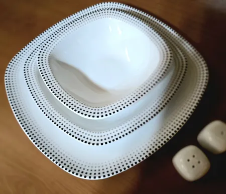 سرویس غذاخوری 27 پارچه چینی زرین ایران سری کواترو مدل مون بلان درجه عالی