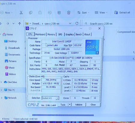 پردازنده مرکزی اینتل سری Rocket Lake مدل I5-11400F