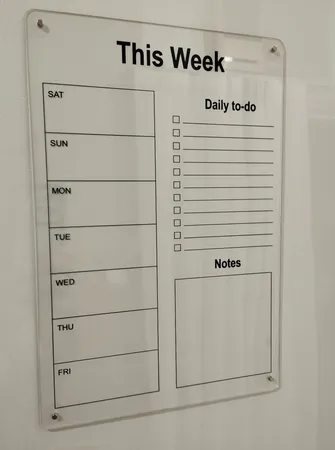 تخته وایت برد مدل پلنر هفتگی سایز 20×30 سانتی متر