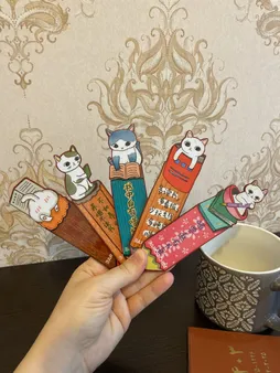 نشانگر کتاب باروچین مدل گربه های ژاپنی کد bk-21 بسته 6 عددی