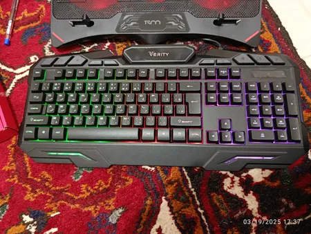 کیبورد و ماوس گیمینگ وریتی مدل V-KB6126GCW، سوییچ ممبران، Full-Size، نورپردازی LED RGB