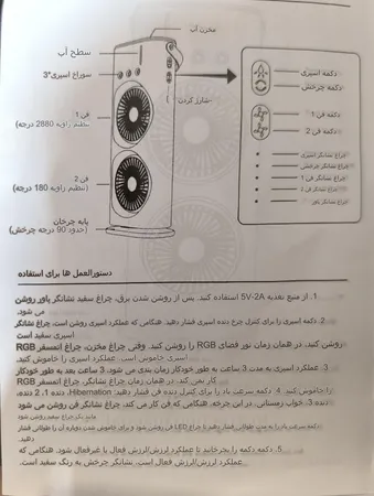 پنکه رومیزی مدل مه پاش