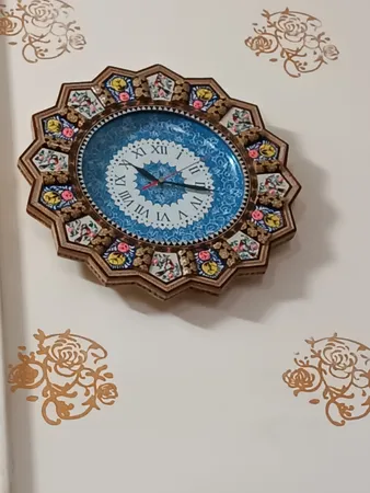 ساعت دیواری خاتم کاری مدل خورشیدی کد 42-1