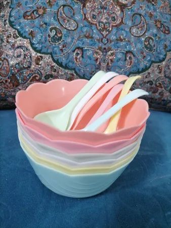 کاسه مدل شنتیا مجموعه 6 عددی به همراه قاشق