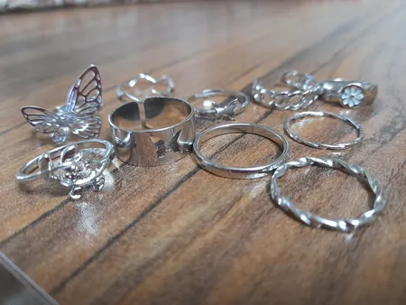 انگشتر زنانه مدل Rns48 مجموعه 11 عددی