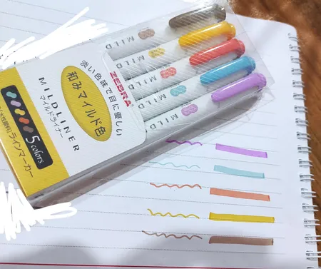 ماژیک علامت گذار دو سر زبرا مدل Mildliner بسته 5 عددی