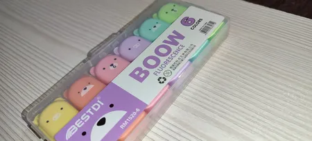 ماژیک علامت گذار مدل قاب دار طرح خرس کد 01  بسته 6 عددی