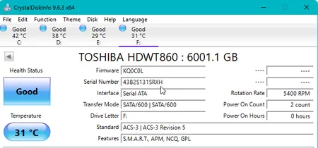 هارددیسک اینترنال توشیبا مدل S300 surveillance ظرفیت 6 ترابایت