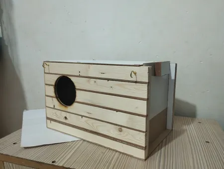 لانه پرنده مدل عروس هلندی درب کشویی طرح چوبی