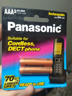 باتری نیم قلم شارژی AAA تلفن بی سیم مدل BK-4LDAW/2BT