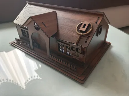 جعبه دستمال کاغذی طرح کلبه کد 0120