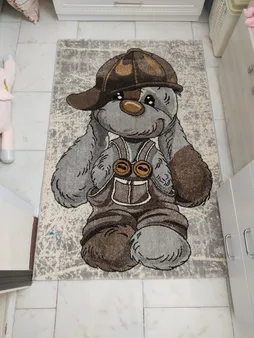 فرش ماشینی ساوین طرح اتاق کودک کد 4059 زمینه کرم