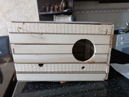 لانه پرنده مدل عروس هلندی درب کشویی طرح چوبی