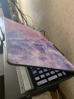 استیکر لپ تاپ توییجین و موییجین طرح Marble کد 45 مناسب برای لپ تاپ 15.6 اینچ به همراه برچسب حروف فارسی کیبورد