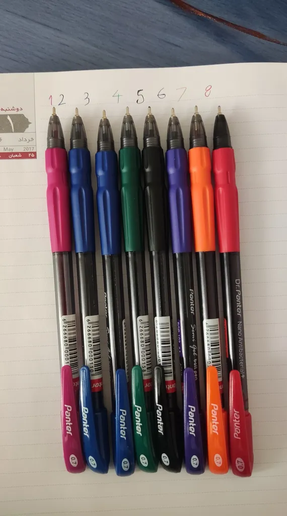 خودکار پنتر مدل semi gel بسته 8 عددی کد 6271 سایز 0.7