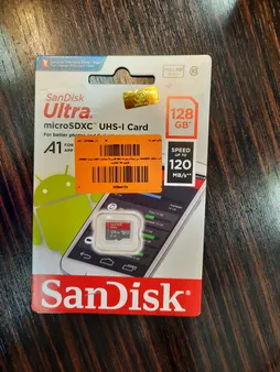کارت حافظه microSDXC سن دیسک مدل Ultra A1 کلاس 10 استاندارد UHS-I سرعت 120MBps ظرفیت 128 گیگابایت