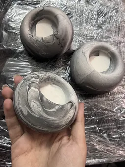 جاشمعی مدل بتنی طرح سنگ بسته 3 عددی