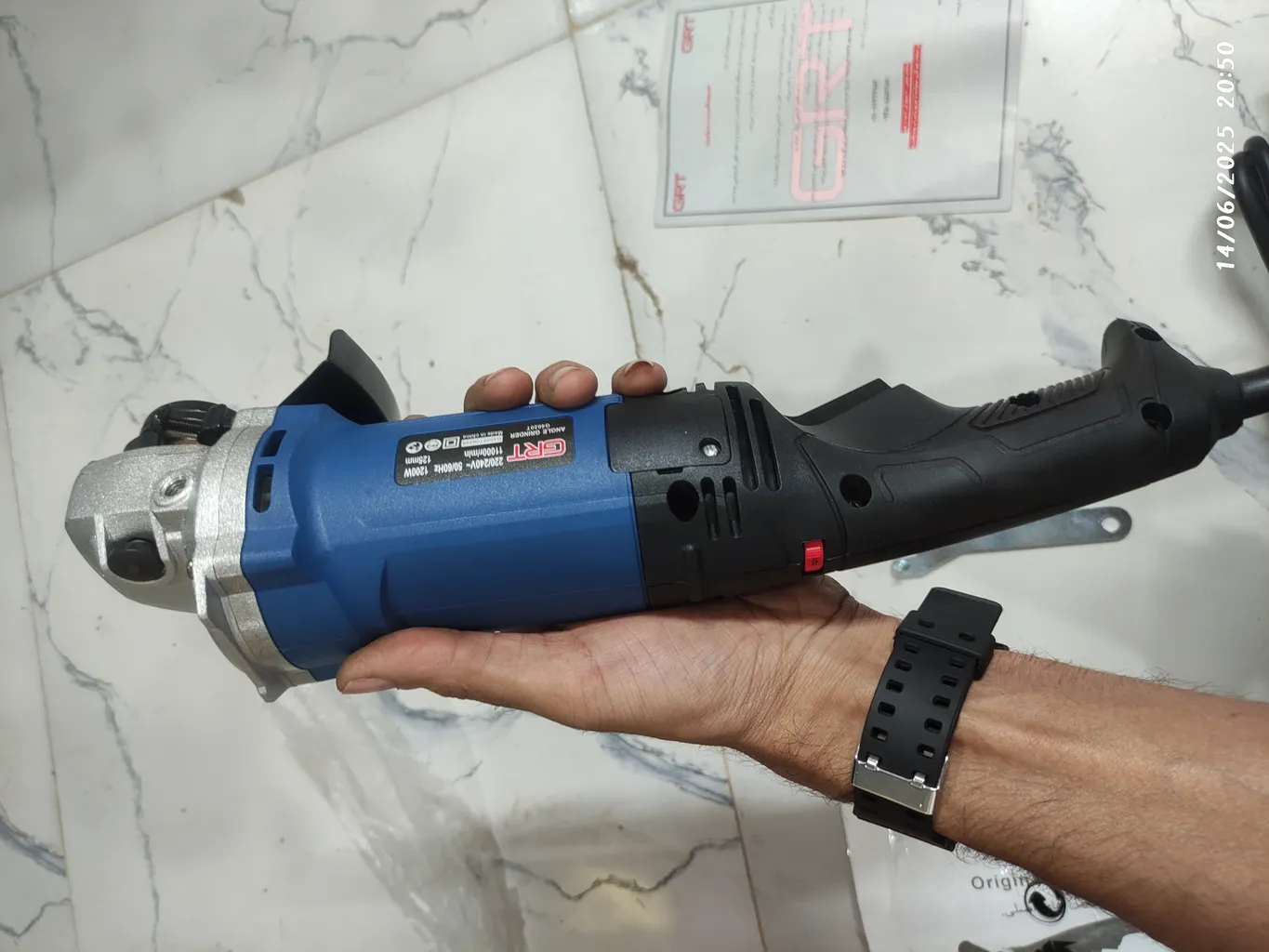 مینی فرز دسته بلند جی آر تی مدل 1200W کد دیمردار