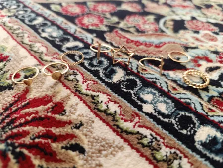 انگشتر دخترانه مدل ستاره ای بسته 8 عددی