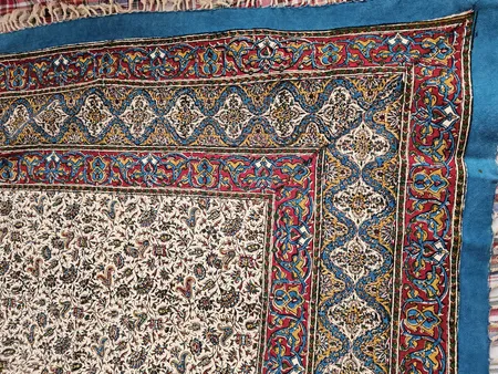 سفره قلمکار ممتاز اصفهان اثر استاد عطریان مدل G139سایز ۱۰۰*۱۰۰ طرح شیپوری