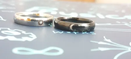 انگشتر مدل استیل ماه و خورشید بسته 2 عددی